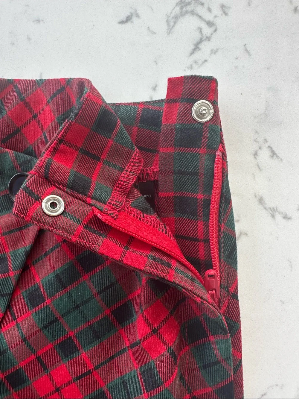 H&M Red & Green Plaid Wrap Skirt for Kids